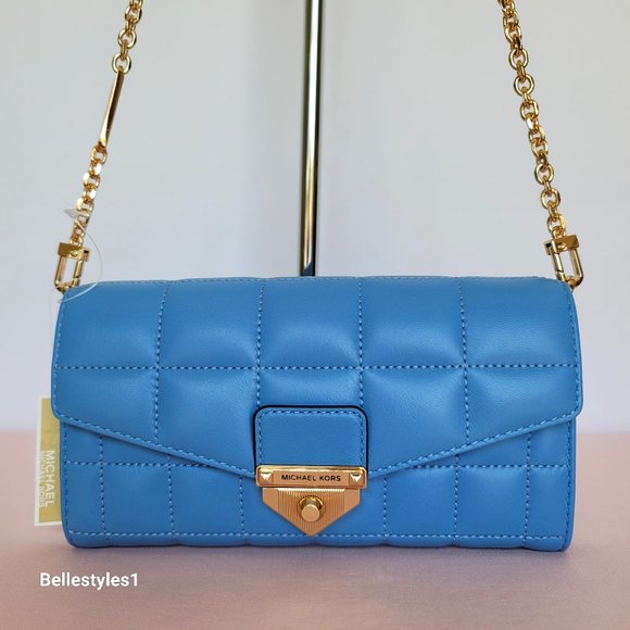 MICHAEL KORS Soho Quilted Large Wallet on Chain Crossbody- South Pacific color⭐ - Picture 7 of 16